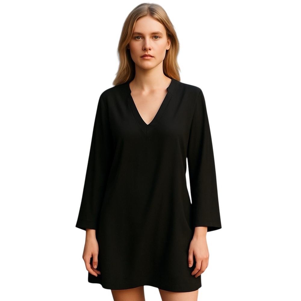ELIZABETH & JAMES LONG SLEEVE BLACK VNECK MINI DRESS 4